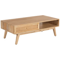 Olearia Coffee Table 120cm Solid Mango Timber Wood Rattan Furniture Natural living room Kings Warehouse 