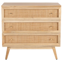 Olearia Storage Cabinet Buffet Chest of 3 Drawer Mango Wood Rattan Natural bedroom furniture Kings Warehouse 