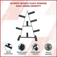 Olympic Weight Plate Storage Rack 250kg Capacity Sports & Fitness Kings Warehouse 
