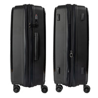 Olympus 3PC Astra Luggage Set Hard Shell Suitcase - Obsidian Black Kings Warehouse 