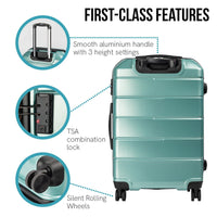 Olympus Artemis 24in Hard Shell Suitcase ABS+PC Electric Teal Kings Warehouse 