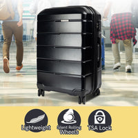 Olympus Artemis 24in Hard Shell Suitcase ABS+PC Jet Black Kings Warehouse 