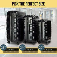 Olympus Noctis Suitcase 24in Hard Shell ABS+PC - Stygian Black Kings Warehouse 