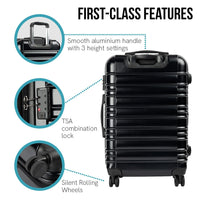 Olympus Noctis Suitcase 24in Hard Shell ABS+PC - Stygian Black Kings Warehouse 