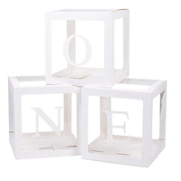ONE Balloons Box Clear Gift Boxes Gift Birthday Baby Shower Party AU Kings Warehouse 
