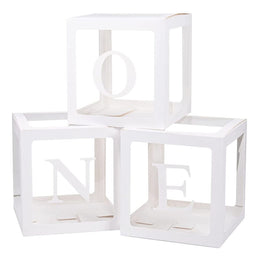 ONE Balloons Box Clear Gift Boxes Gift Birthday Baby Shower Party AU Kings Warehouse 