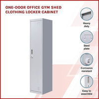 One-Door Office Gym Shed Clothing Locker Cabinet Furniture Kings Warehouse 