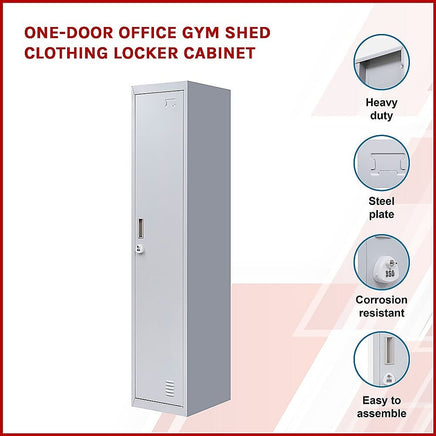 One-Door Office Gym Shed Clothing Locker Cabinet Furniture Kings Warehouse 