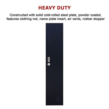 One-Door Office Gym Shed Clothing Locker Cabinet Furniture Kings Warehouse 