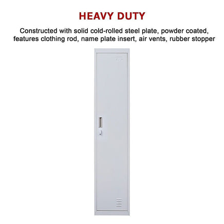One-Door Office Gym Shed Clothing Locker Cabinet Furniture Kings Warehouse 