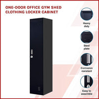 One-Door Office Gym Shed Clothing Locker Cabinet Furniture Kings Warehouse 