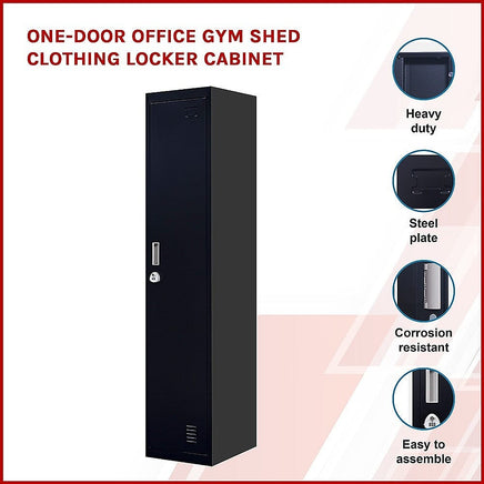 One-Door Office Gym Shed Clothing Locker Cabinet Furniture Kings Warehouse 