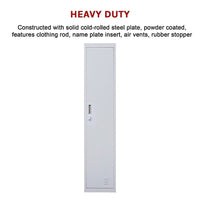 One-Door Office Gym Shed Clothing Locker Cabinet Furniture Kings Warehouse 