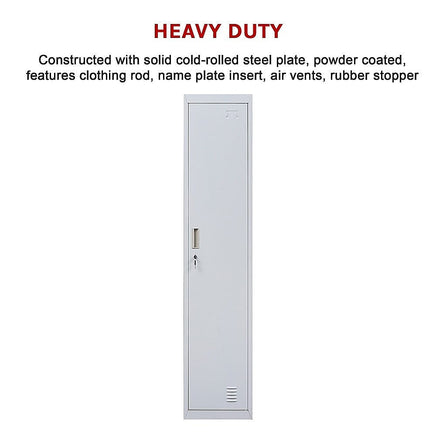 One-Door Office Gym Shed Clothing Locker Cabinet Furniture Kings Warehouse 