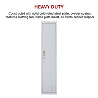 One-Door Office Gym Shed Clothing Locker Cabinet Furniture Kings Warehouse 
