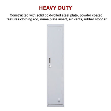 One-Door Office Gym Shed Clothing Locker Cabinet Furniture Kings Warehouse 