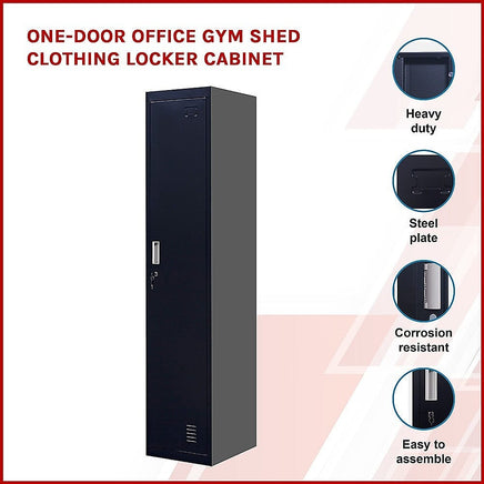 One-Door Office Gym Shed Clothing Locker Cabinet Furniture Kings Warehouse 