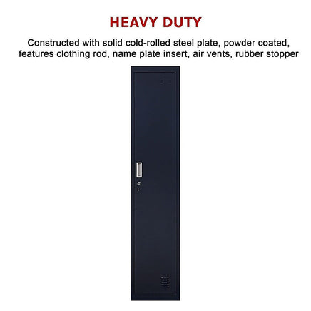 One-Door Office Gym Shed Clothing Locker Cabinet Furniture Kings Warehouse 