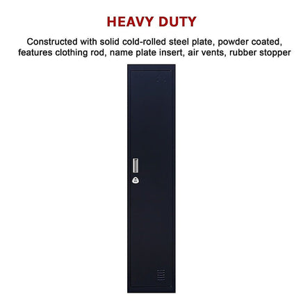 One-Door Office Gym Shed Clothing Locker Cabinet Furniture Kings Warehouse 
