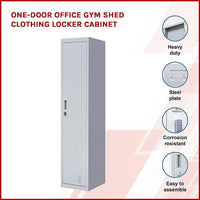 One-Door Office Gym Shed Clothing Locker Cabinet Furniture Kings Warehouse 