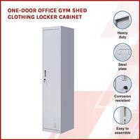 One-Door Office Gym Shed Clothing Locker Cabinet Furniture Kings Warehouse 