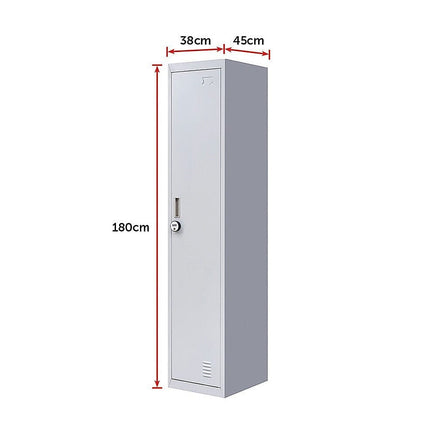 One-Door Office Gym Shed Clothing Locker Cabinet Furniture Kings Warehouse 