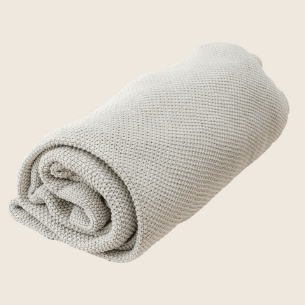 Organic Cotton Knitted Throw Blanket 180 x 230 cm EOFY Kings Warehouse 