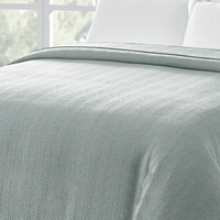 Organic Woven Herringbone Grey Blanket 228 x 228 cm EOFY Kings Warehouse 