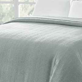 Organic Woven Herringbone Grey Blanket 228 x 228 cm EOFY Kings Warehouse 