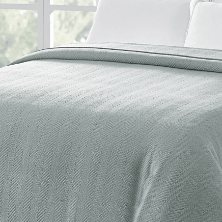 Organic Woven Herringbone Grey Blanket 228 x 228 cm EOFY Kings Warehouse 
