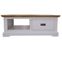 Orville Coffee Table 120cm 1 Drawer Solid Acacia Timber Wood - Multi Color living room Kings Warehouse 