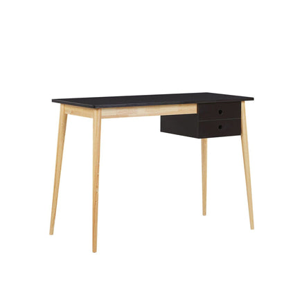 Oslo Desk with Drawer in Black & Natural Furniture Kings Warehouse 