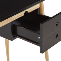 Oslo Desk with Drawer in Black & Natural Furniture Kings Warehouse 