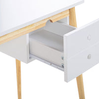 Oslo Desk with Drawer in White & Natural Furniture Kings Warehouse 