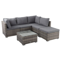Ottoman-Style Outdoor Lounge Set in Grey Furniture Kings Warehouse 