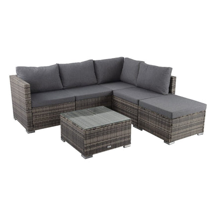 Ottoman-Style Outdoor Lounge Set in Grey Furniture Kings Warehouse 
