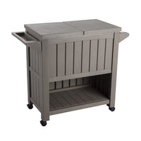 Outdoor Bar Serving Cart with Cooler Taupe Kings Warehouse 