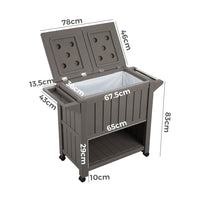 Outdoor Bar Serving Cart with Cooler Taupe Kings Warehouse 