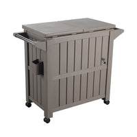 Outdoor Bar Serving Cart with Cooler Taupe Kings Warehouse 