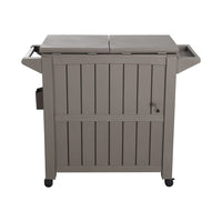 Outdoor Bar Serving Cart with Cooler Taupe Kings Warehouse 