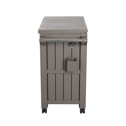 Outdoor Bar Serving Cart with Cooler Taupe Kings Warehouse 