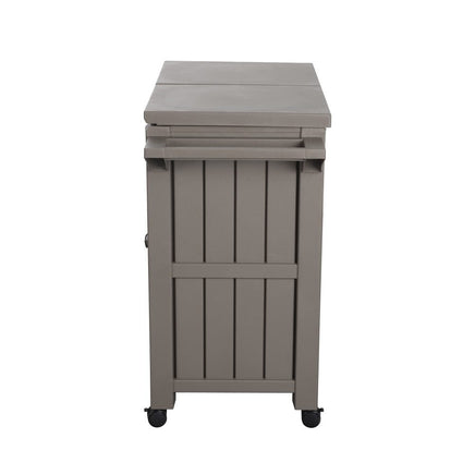 Outdoor Bar Serving Cart with Cooler Taupe Kings Warehouse 