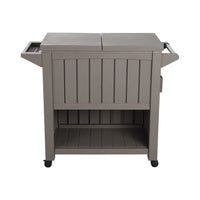 Outdoor Bar Serving Cart with Cooler Taupe Kings Warehouse 