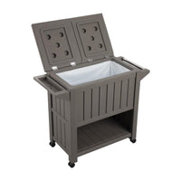 Outdoor Bar Serving Cart with Cooler Taupe Kings Warehouse 