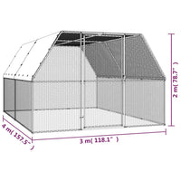 Outdoor Chicken Cage 3x4x2 m Galvanised Steel Kings Warehouse 