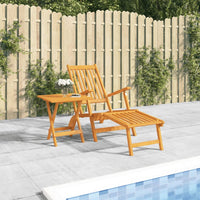 Outdoor Deck Chair with Footrest and Table Solid Wood Acacia Kings Warehouse 