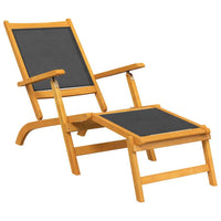 Outdoor Deck Chairs 2 pcs Solid Wood Acacia and Textilene Kings Warehouse 