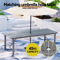 Outdoor Dining Set 5 Piece Wooden Table Chairs Setting Grey Furniture Kings Warehouse 