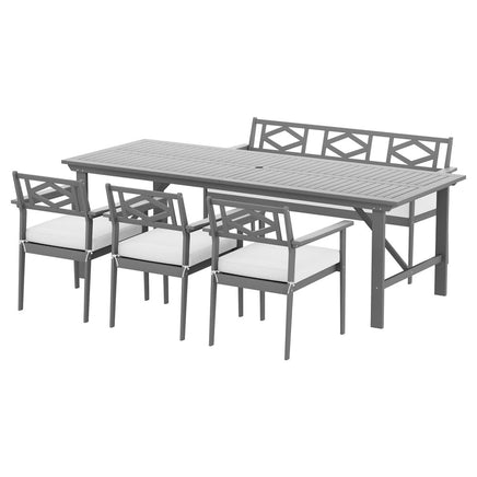 Outdoor Dining Set 5 Piece Wooden Table Chairs Setting Grey Furniture Kings Warehouse 