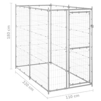 Outdoor Dog Kennel Galvanised Steel 110x220x180 cm Easter Eggciting Deals Kings Warehouse 